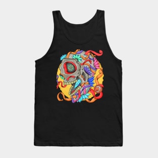 Skull of Colors - Día De Los Muertos - Realistic Skull Tank Top